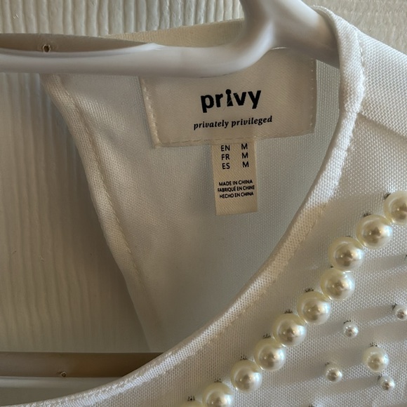 Honey white bridal top with pearls size M - Picture 2 of 5